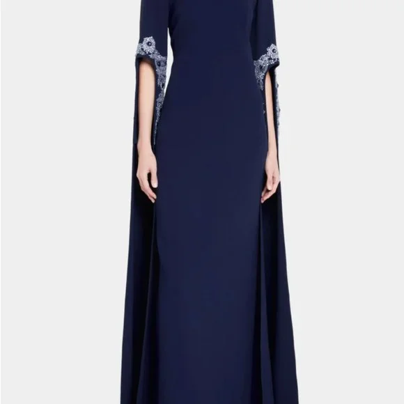 green emerald velvet dress Pamella Roland: Off Shoulder Embroidered Cocktail Dress main image 0
